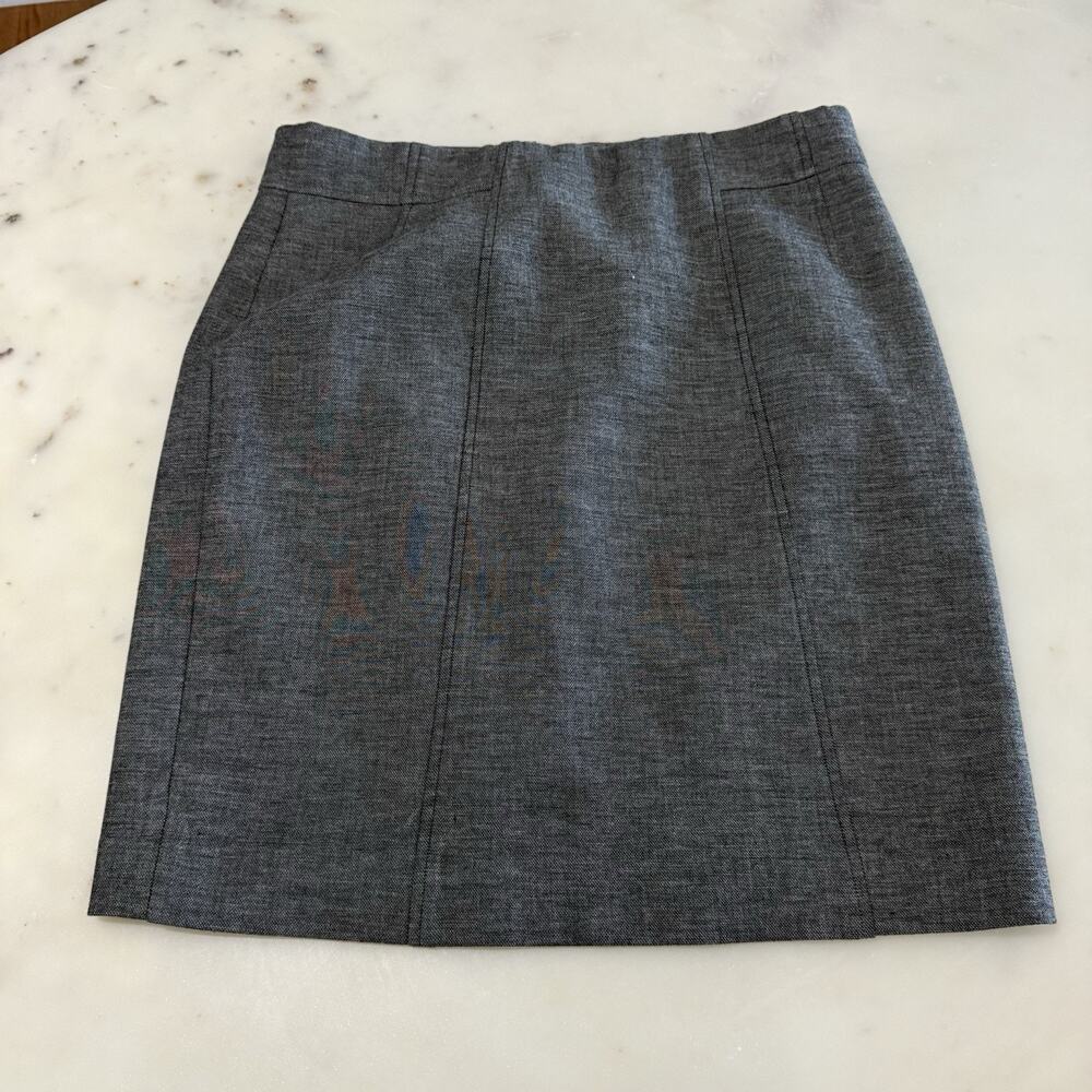 Ann Taylor Size 10 Gray Pencil Skirt Fitted Stretch Back Zip Office Career